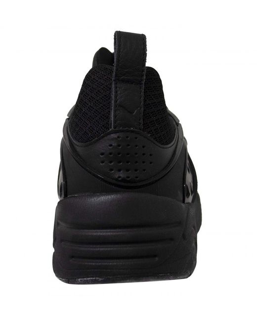 PUMA Black Blaze Of Glory Ying Yang Leather Textile Lace Up Trainers 359687 02 for men