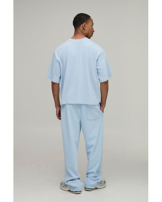 BoohooMAN Blue Essential Oversized Boxy Fit T- Shirt for men