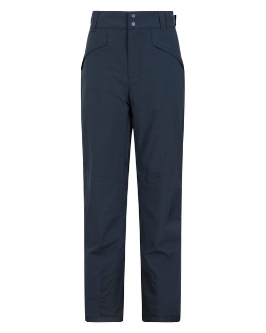 Mountain Warehouse Blue 'Orbit' Ski Trousers Short Waterproof Breathable 4 Way Stretchy Pants for men