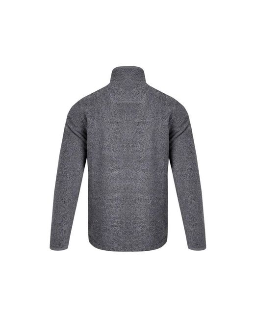 Weird Fish Gray Errill Textured Eco Friendly Quarter Zip Fleece Top (Frost) for men