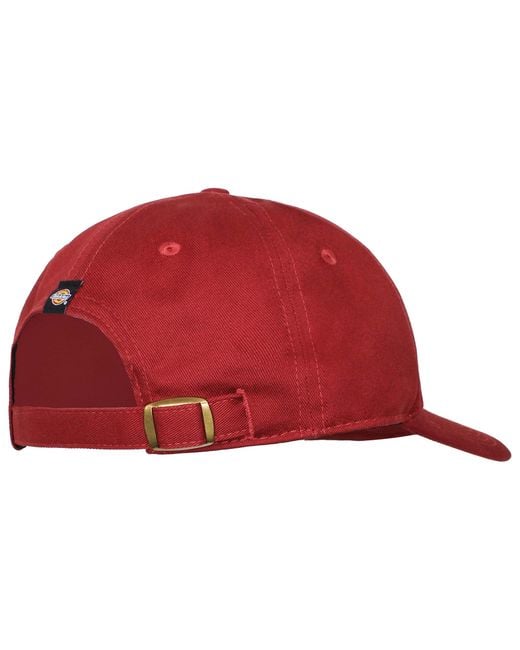 Dickies Red Twill Cotton Dark Dad Cap for men