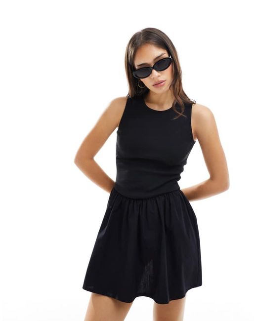 ASOS Blue Poplin Skirt Mini Dress