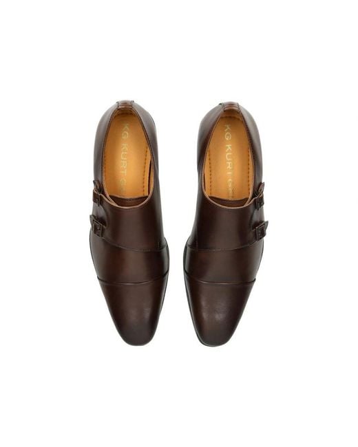 KG by Kurt Geiger Brown Leather Collins Double Monk for men