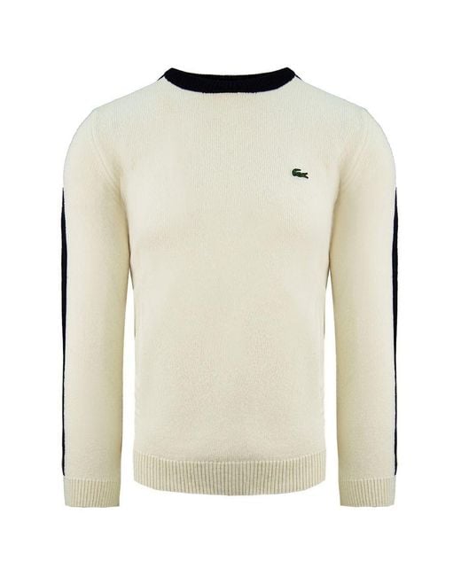 Lacoste White Wool Sweater for men