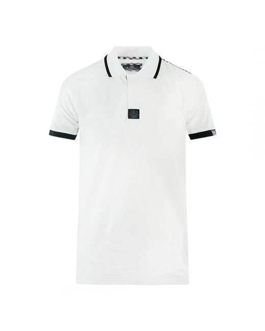 Branded Shoulder Tipped Wei es Poloshirt