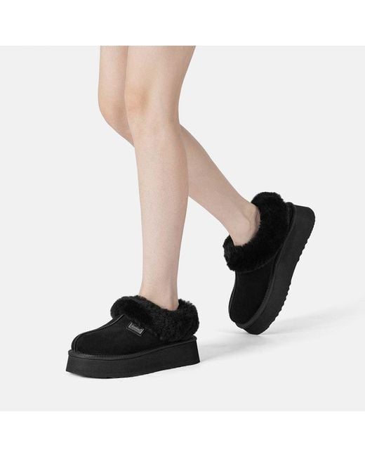 EverAu Australia Black Ever Au Topknot Leather Slippers