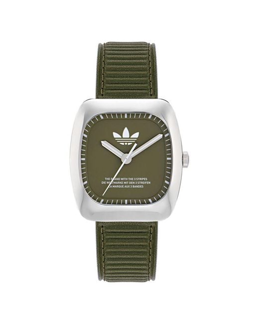 Adidas Originals Green Retro Wave One Watch Aosy24526 Leather