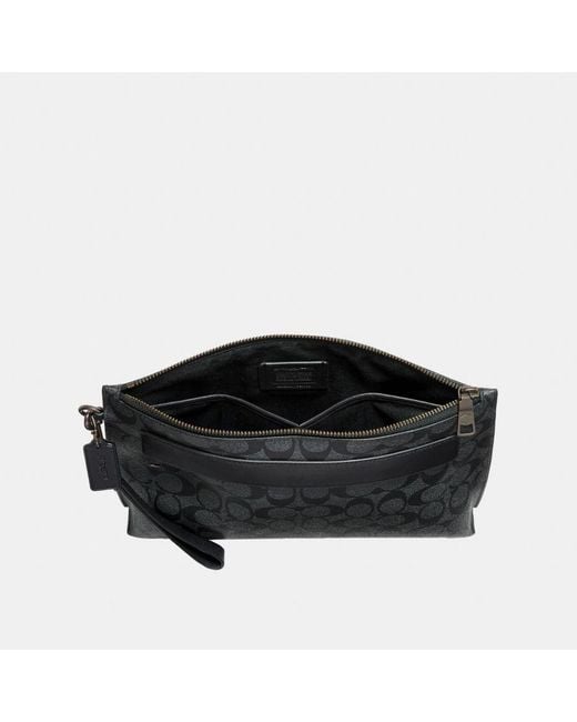 COACH Gray Carry All Pouch for men