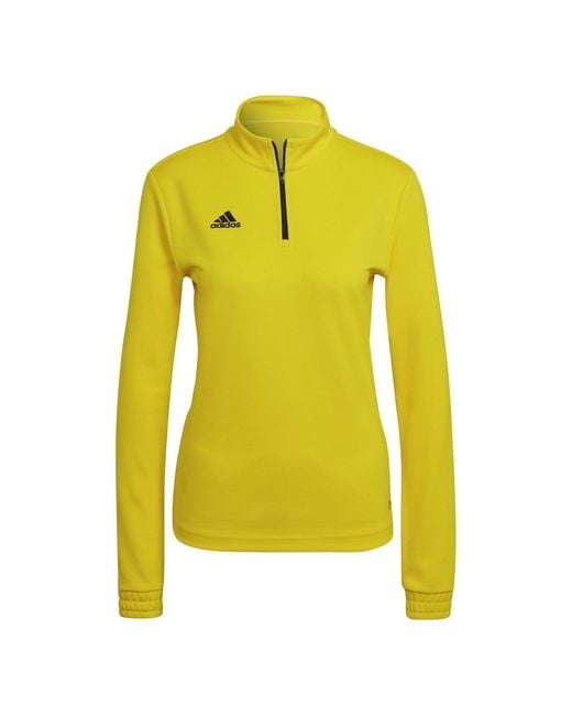 Adidas Yellow Zip Neck Funnel Long Sleeve Sweatshirt