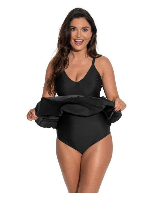 Pour Moi Black Fiji Tummy Control Skirted Swimsuit