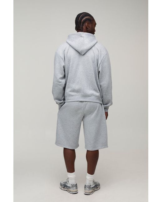 BoohooMAN Gray Tall Essential Oversized Boxy Zip Through Hoodie for men