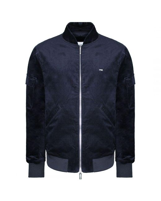 Armani Blue Emporio Reversible Bomber Jacket Cotton for men