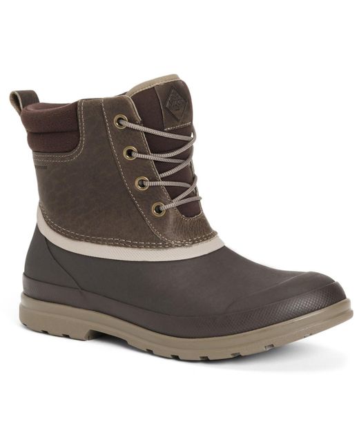 Muck Boot Brown Originals Duck Lace Memory Foam Wellingtons for men