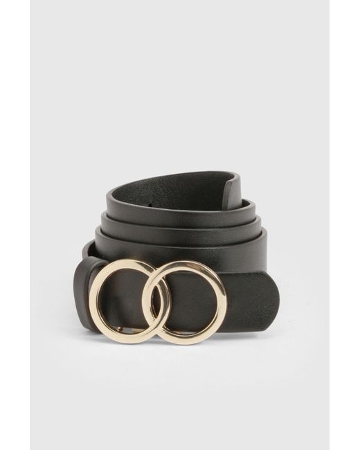 Boohoo Blue Double Ring Detail Boyfriend Belt