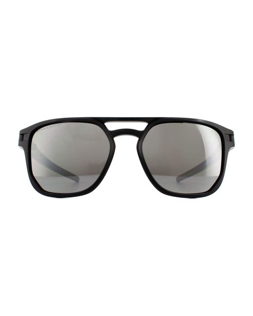 Oakley Black Square Matte Prizm Polarized Sunglasses for men