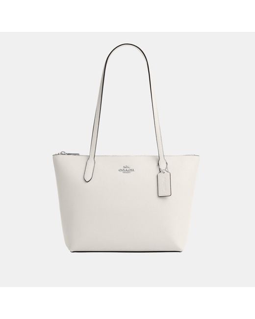 COACH White Fiona Zip Tote