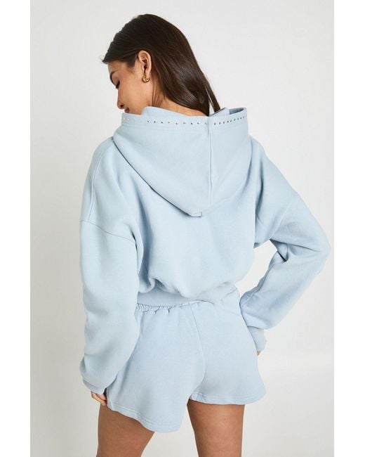 Boohoo Blue Stud Detail Sweat Short