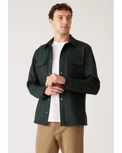 Autograph Black Wool Blend Overshirt for men