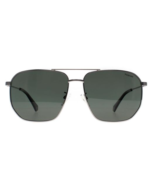 Polaroid Green Aviator Ruthenium Polarized Pld 4141/G/S/X
