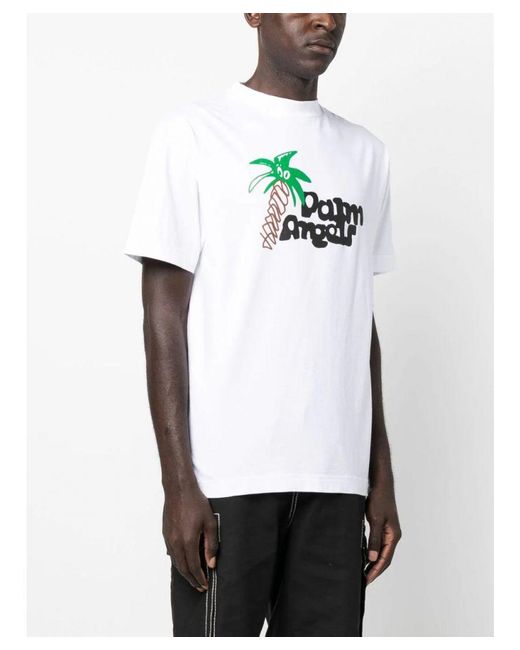 Palm Angels White Sketchy T-Shirt for men