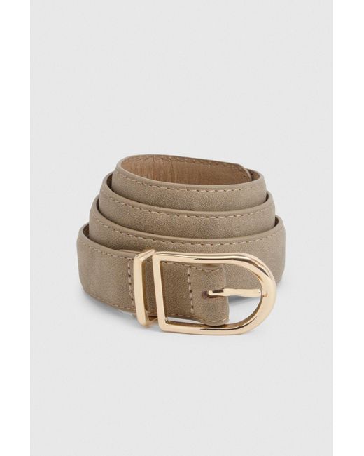 Boohoo Gray Padded Faux Suede Belt