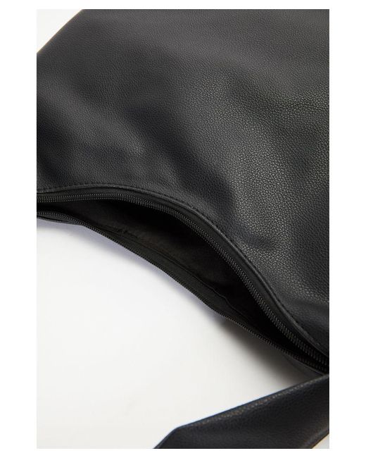 Quiz Black Faux Leather Knot Shoulder Bag