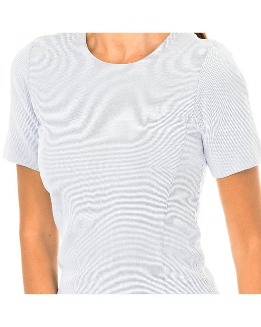 Armani White Short Sleeve And Round Neck Dress 3Y5A12-5N1Iz