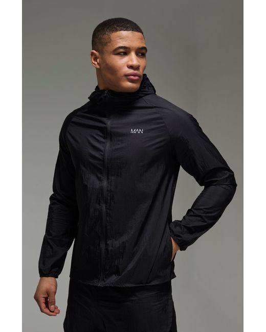 BoohooMAN Gray Active Lightweight Shower Resistant Windbreaker for men