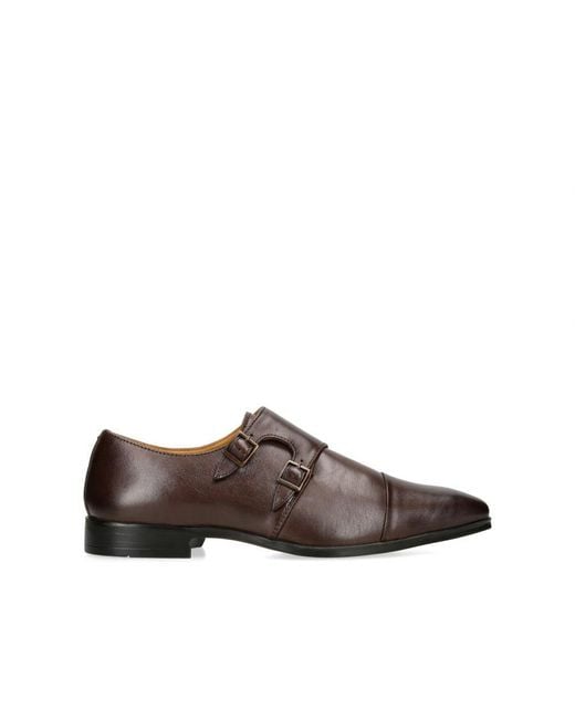KG by Kurt Geiger Brown Leather Collins Double Monk for men