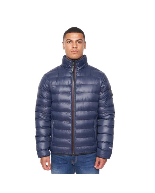 Duck and Cover Blue Shemmy 2 Layer Quilted Jacket for men