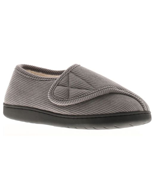 Dr Keller Gray Slipper Boots Valerie Touch Fastening Textile