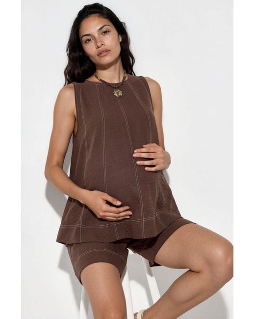 Hiccup Brown Stitch Detail Relax Fit Co-Ord Set