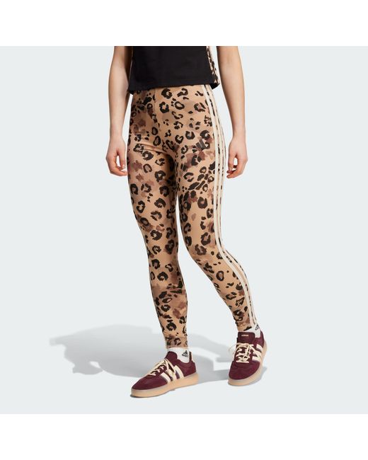 Adidas Multicolor Animal Print 3-Stripes High Rise Leggings