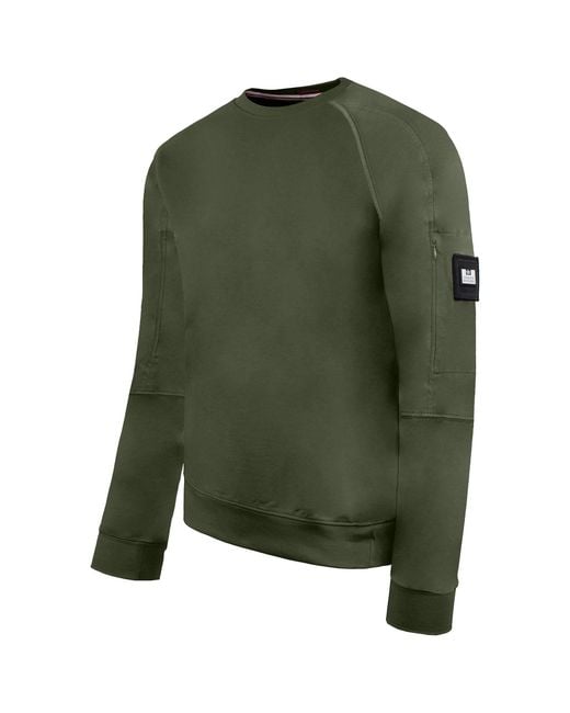 Weekend Offender Green Cali Dark Sweater Cotton for men