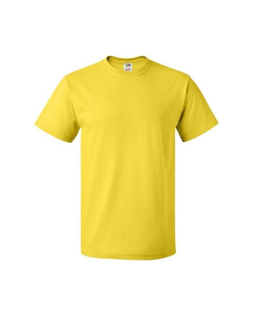 Fruit Of The Loom Yellow Hd Cotton Short Sleeve T-Shirt () for men