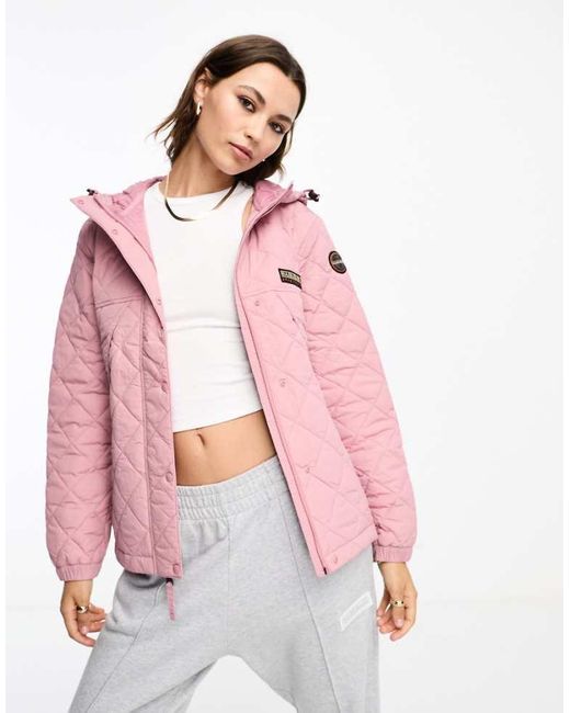 Napapijri Pink Epoch Short Quilted Puffer Jacket