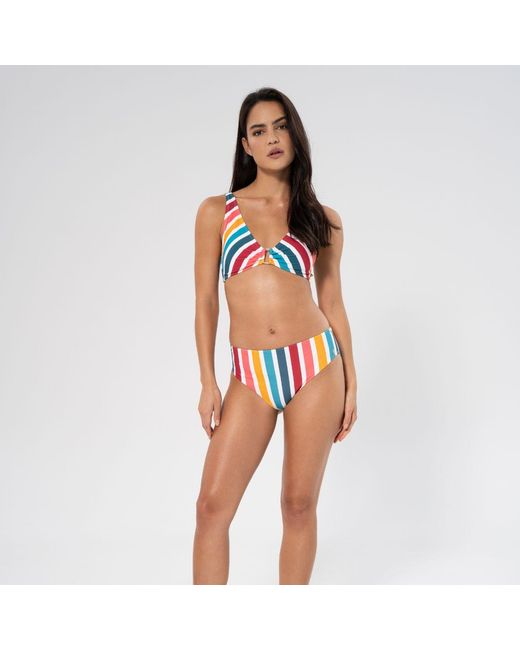 Panos Emporio Orange Stripe Maia Bikini Top
