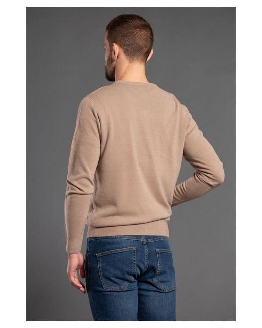 Kensington Eastside Gray V-Neck Long Sleeve Jumper for men