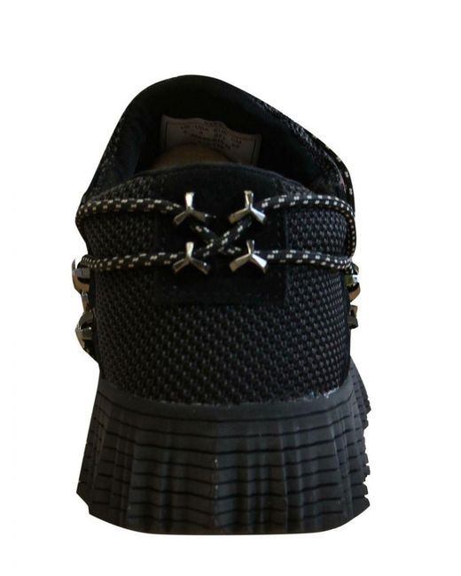 Supra Black Malli Textile Leather Lace Up Trainers Slip On Shoes 05666 010 for men