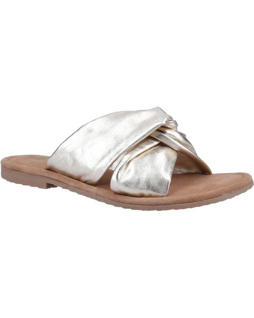 Hush Puppies Brown Amy Wide Fit Leather Sandals