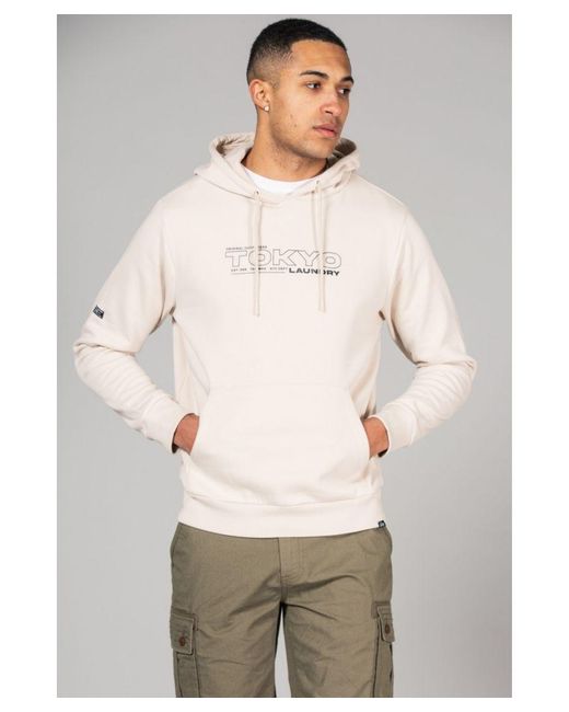 Tokyo Laundry Multicolor Cotton Blend Hoody With Branding Print for men
