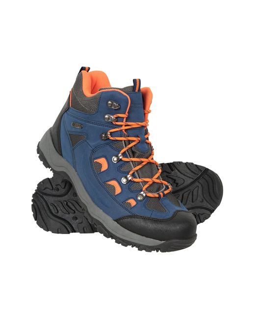 Mountain Warehouse Blue 'Adventurer' Isodry Boots Cushioned Footbed Breathable Waterproof Hiking Shoes for men