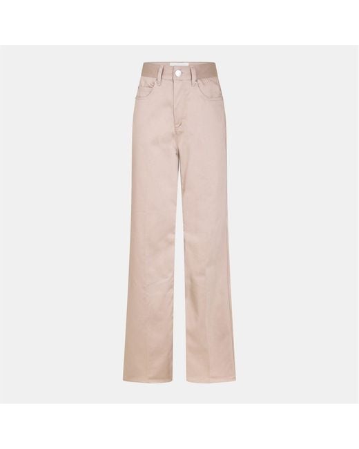 AMI Pink Ami Paris Flared High Rise Five Pocket Jeans