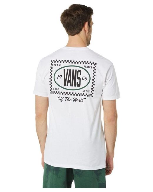 Vans White Team Player Checkerboard T Shirt for men