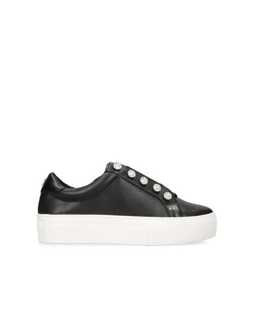 Kurt Geiger Black Leather Kgl Liviah Sneakers