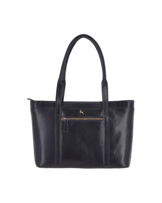 Ashwood Leather Black Vegetable Tanned Real Tote Bag