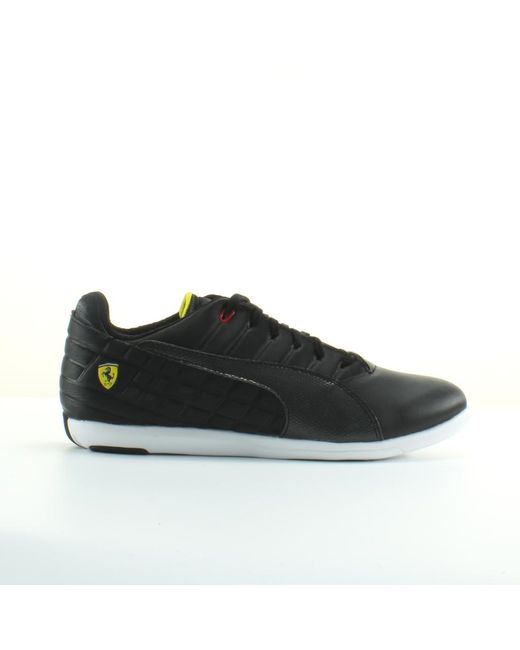PUMA Black Ferrari Pedale 4 Leather Lace Up Trainers 305504 02 for men