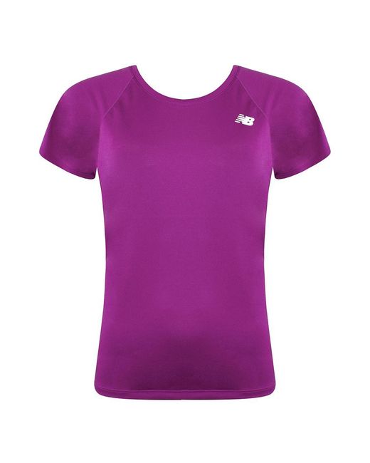 New Balance Purple Short Sleeve Round Neck Core Run T-Shirt Wt93868 Jjl