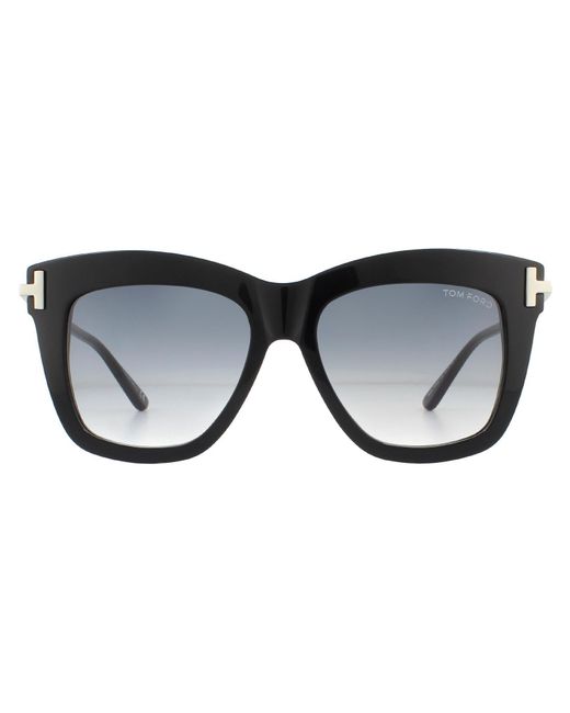 Tom Ford Black Sunglasses Dasha Ft0822 01B Shiny Smoke Gradient