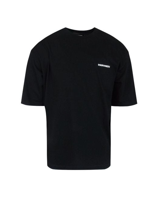 DSquared² Black Bold Back Logo T-Shirt Cotton for men